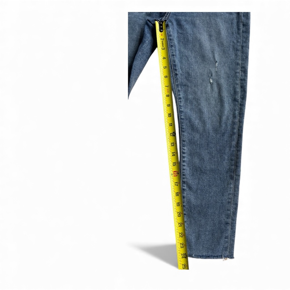LOFT Classic Blue Distressed Jeans - Picture 3 of 4